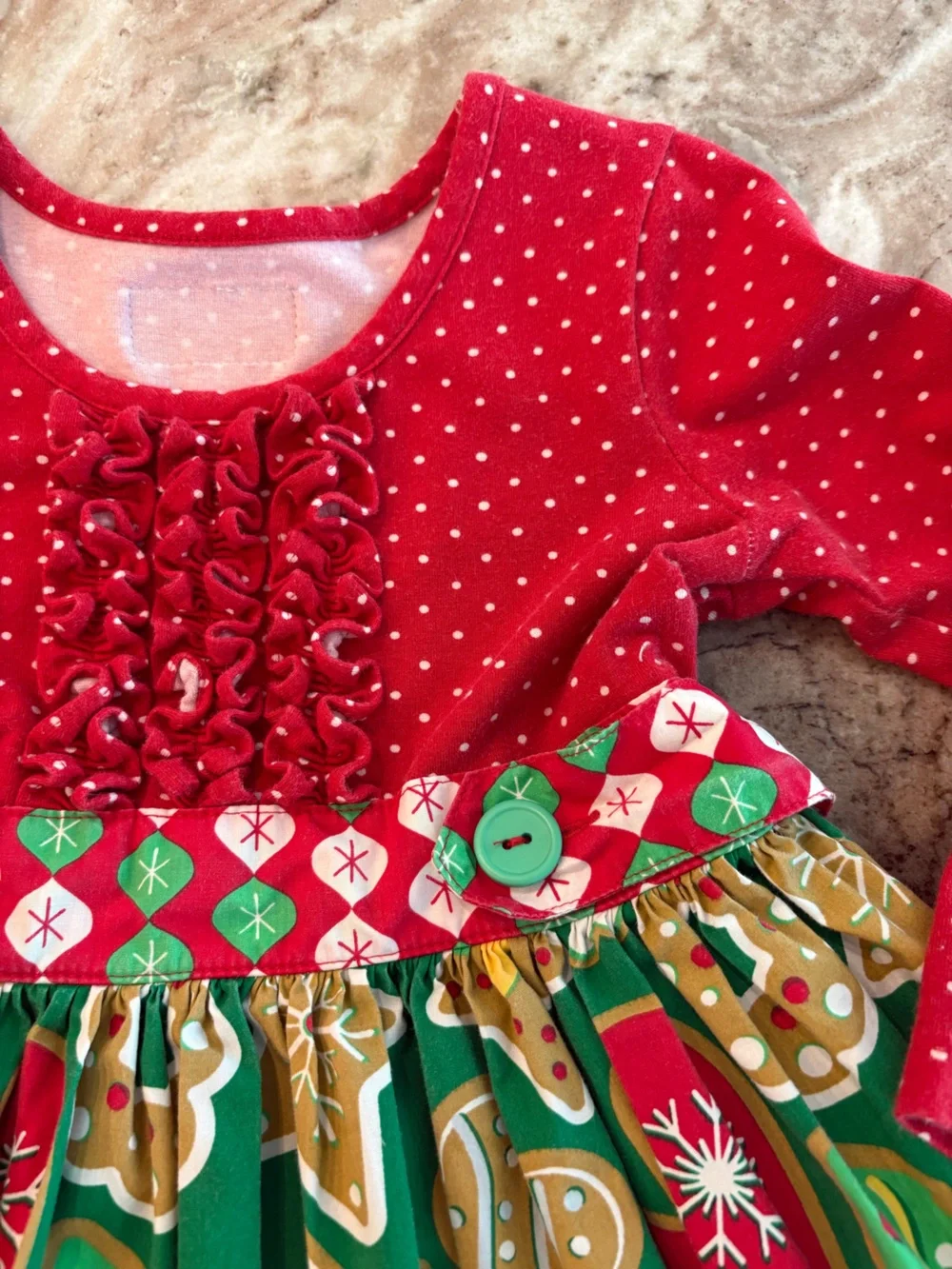 Eleanor Rose Boutique Holiday Red Green Chirstmas Party Dress Gingerbread Size 4